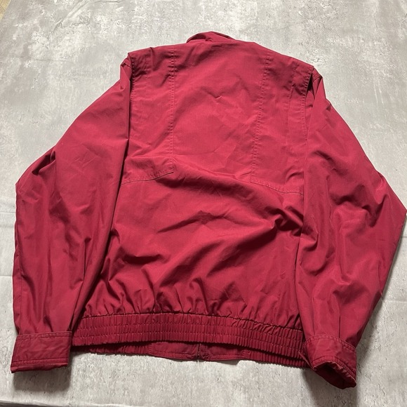 1990's Vintage Whitefish Bay Puffer Jacket Red Burgundy Fleece Lined Size Large - Picture 7 of 12